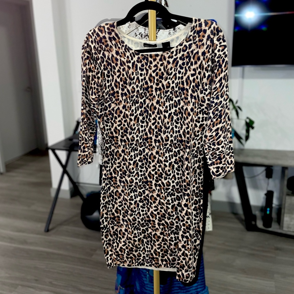 Cheetah / Animal Print Long Sleeve Dress